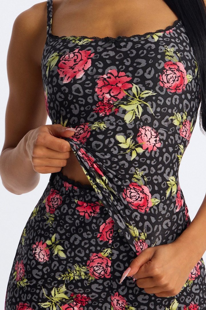 Cuddle Me Close Cami PJ Short Set - Red/combo