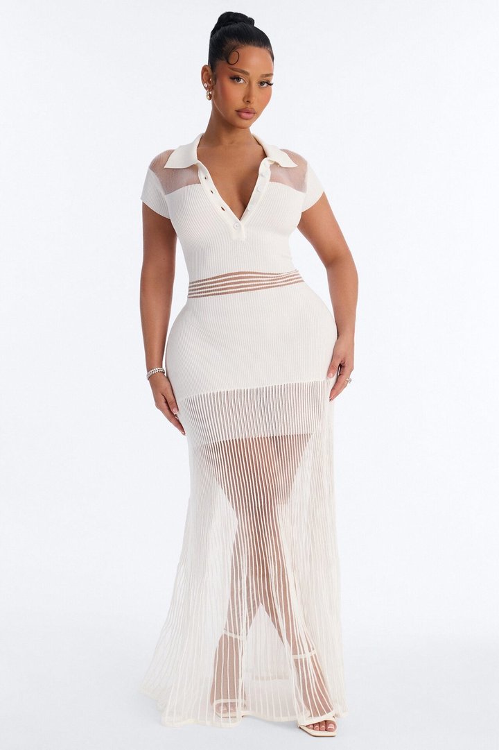 Carolynn Sweater Maxi Dress - White