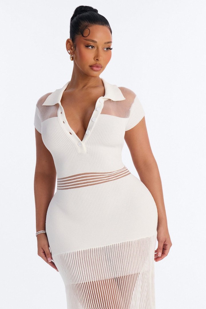 Carolynn Sweater Maxi Dress - White