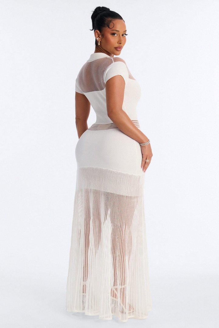 Carolynn Sweater Maxi Dress - White