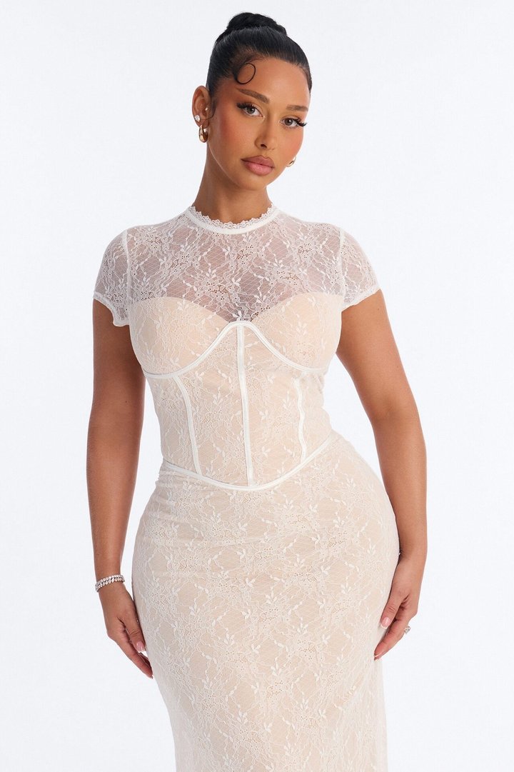 Maribel Lace Maxi Dress - Ivory