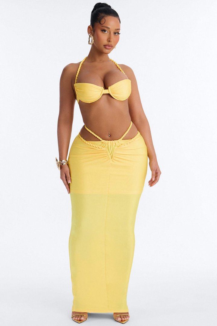 Jordan Twist Detail Maxi Skirt Set - Yellow
