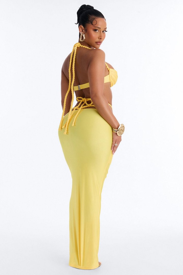 Jordan Twist Detail Maxi Skirt Set - Yellow