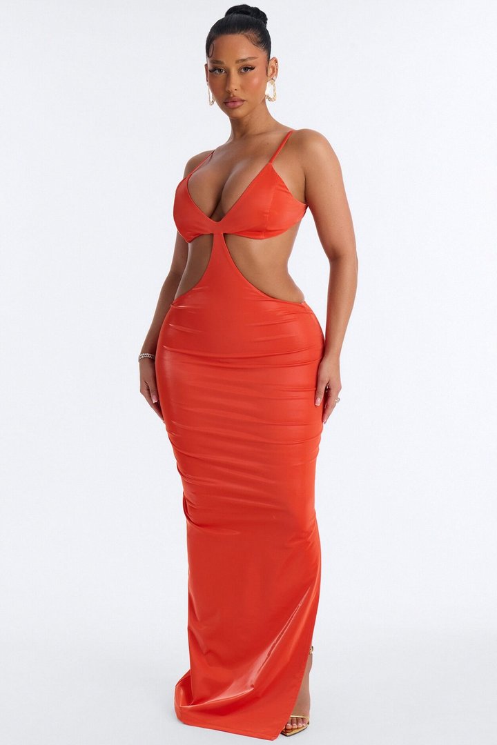 Supreme Heartbreaker Cut Out Maxi Dress - Orange