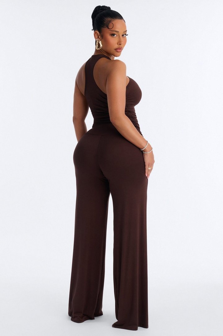 Haven Keyhole Pant Set - Chocolate