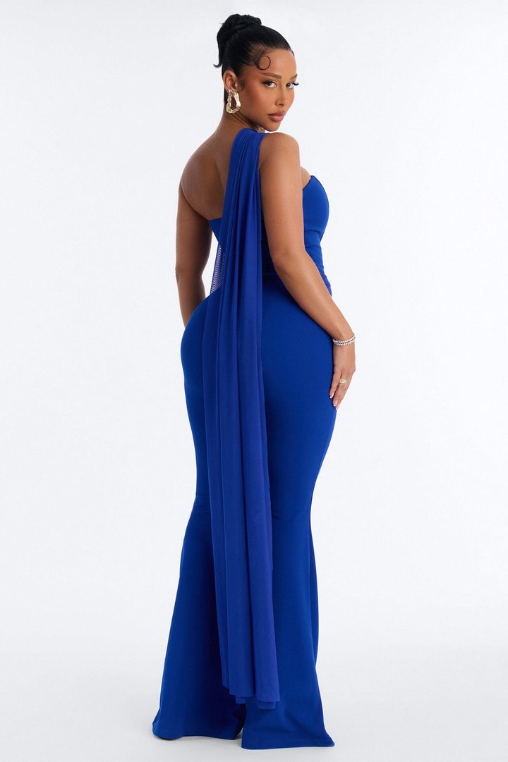 Mila Draped Flare Jumpsuit - Royal