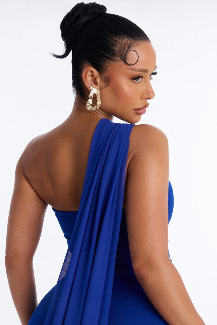 Mila Draped Flare Jumpsuit - Royal