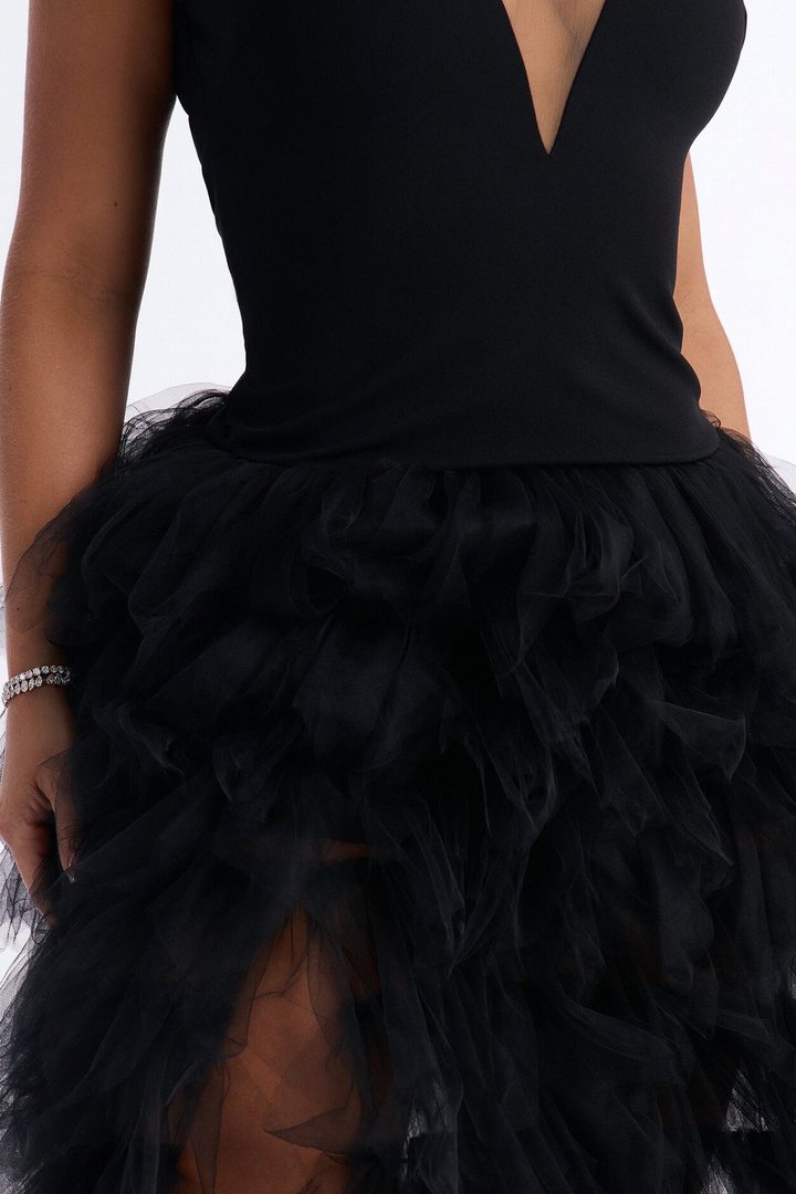 Madame Slays Ruffle Gown - Black