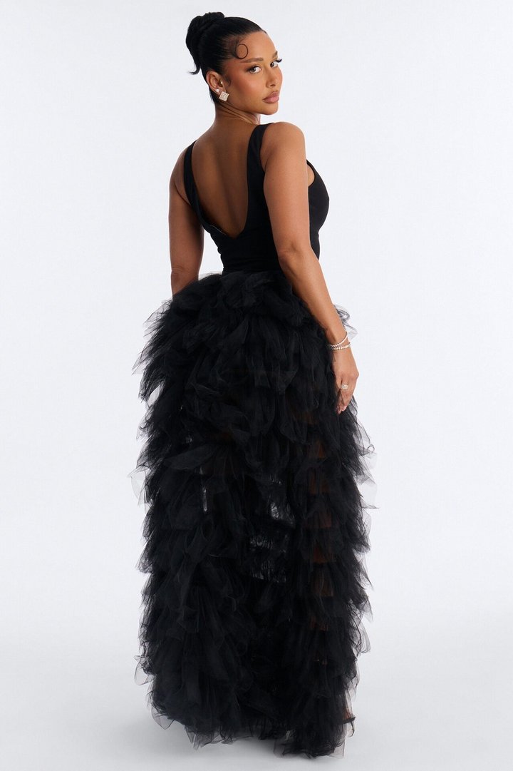Madame Slays Ruffle Gown - Black