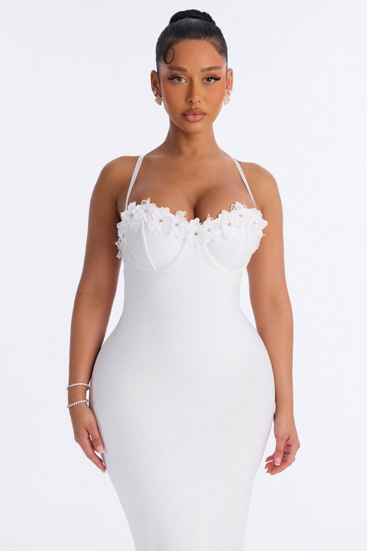 Verona Bandage Midi Dress - White