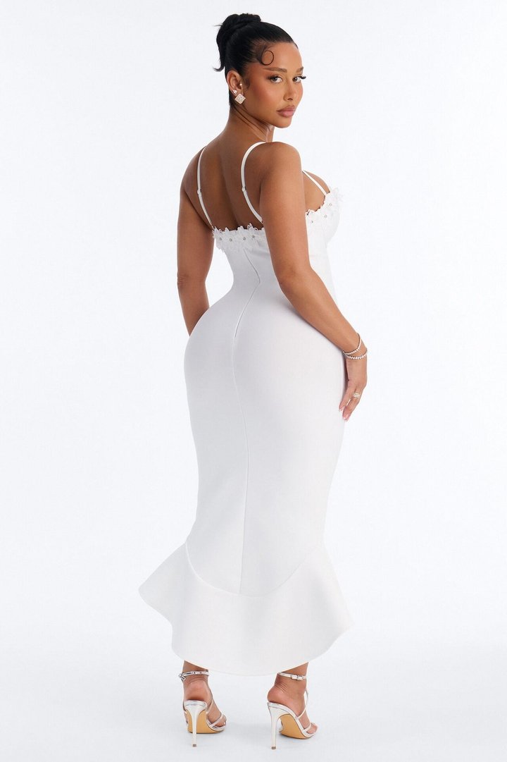 Verona Bandage Midi Dress - White