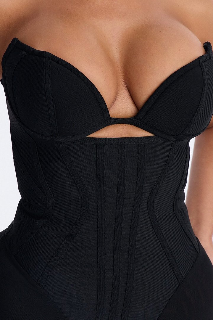 All Caught Up Bandage Gown - Black