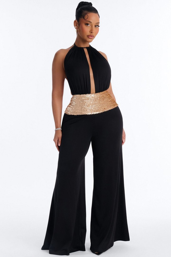 Short Mallorca Daydream Backless Jumpsuit - Black