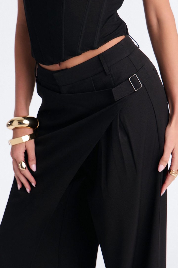 Tailored Touch Wrap Front Trouser 33″ - Black