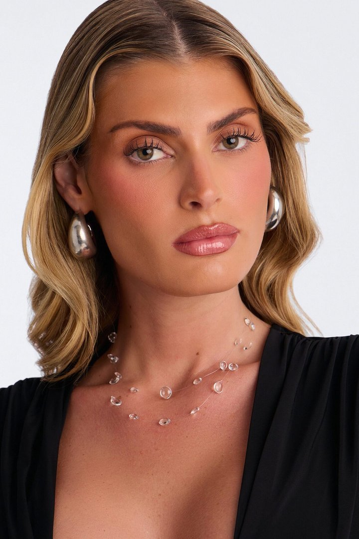 Nothing Here Clear Layered Necklace - Clear
