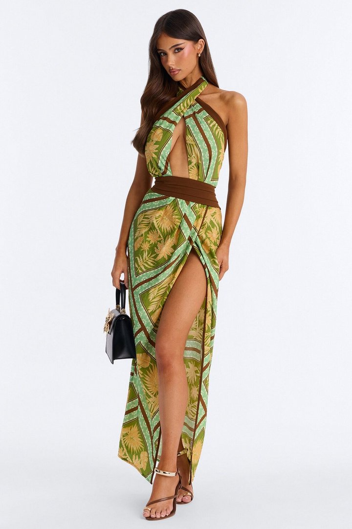Where's The Beach Maxi Dress - Green/combo