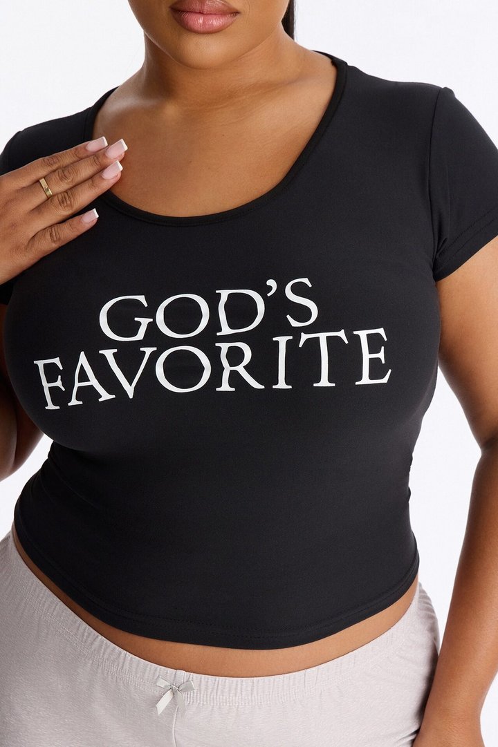 God's Favorite PJ Short Set - Black/Grey