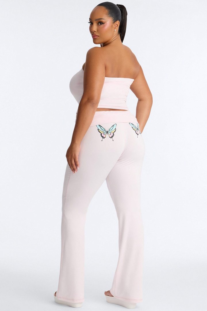 Blooming Love Tube Top Pant Set - Pink