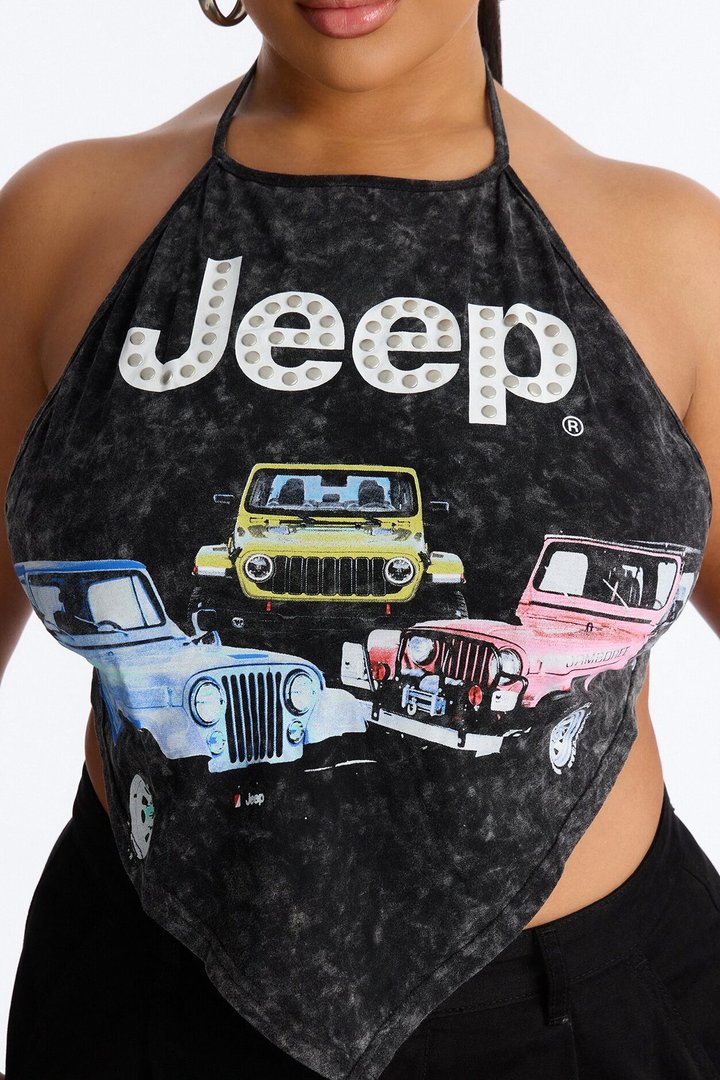 Jeep Open Back Halter - Black Wash