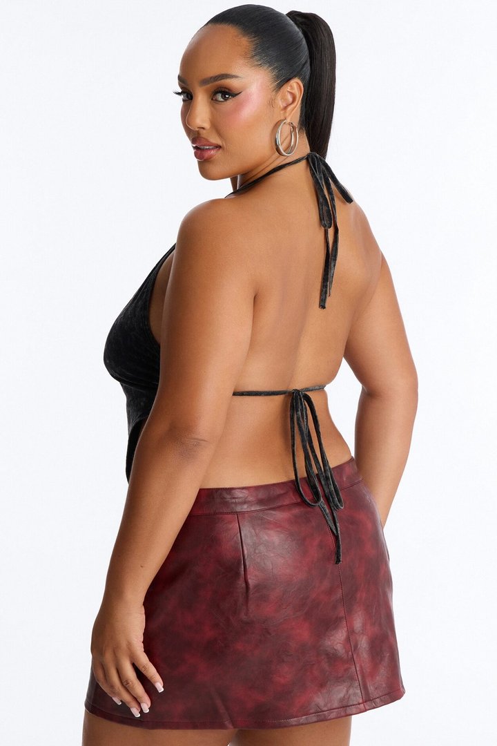 ACDC Halter With Rhinestones - Black Wash