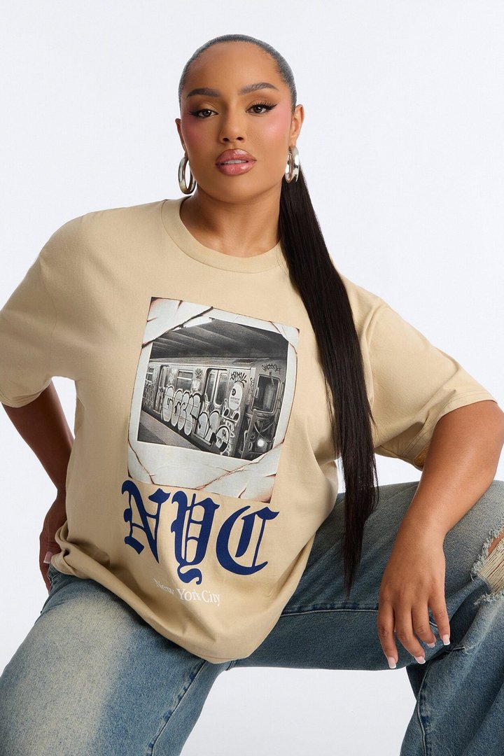 NYC Forever Muse Boxy Tee - Beige