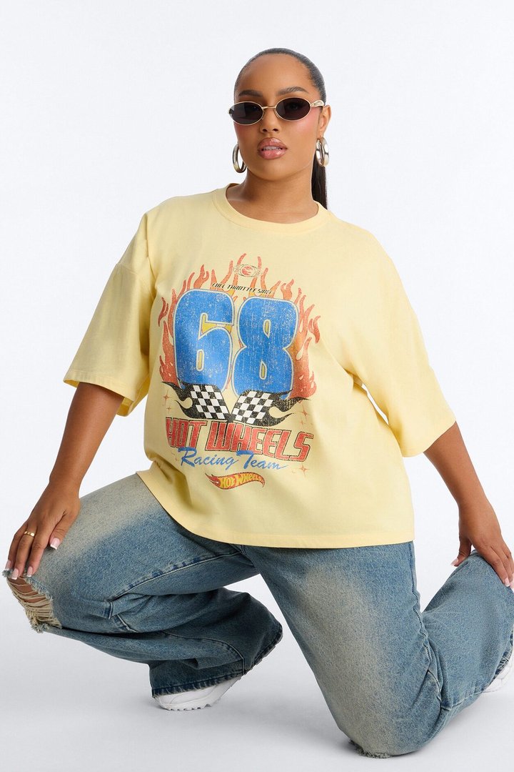 Hot Wheels Boxy Tee - Butter Yellow