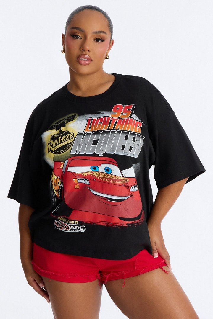 Cars Lightening Boxy Tee - Black
