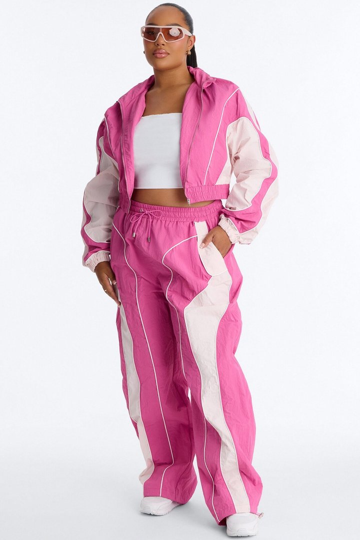 New Era Colorblock Windbreaker Jacket - Pink/combo