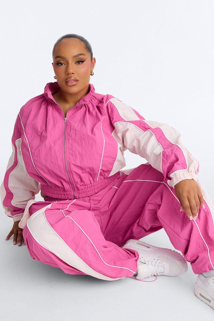 New Era Colorblock Windbreaker Jacket - Pink/combo