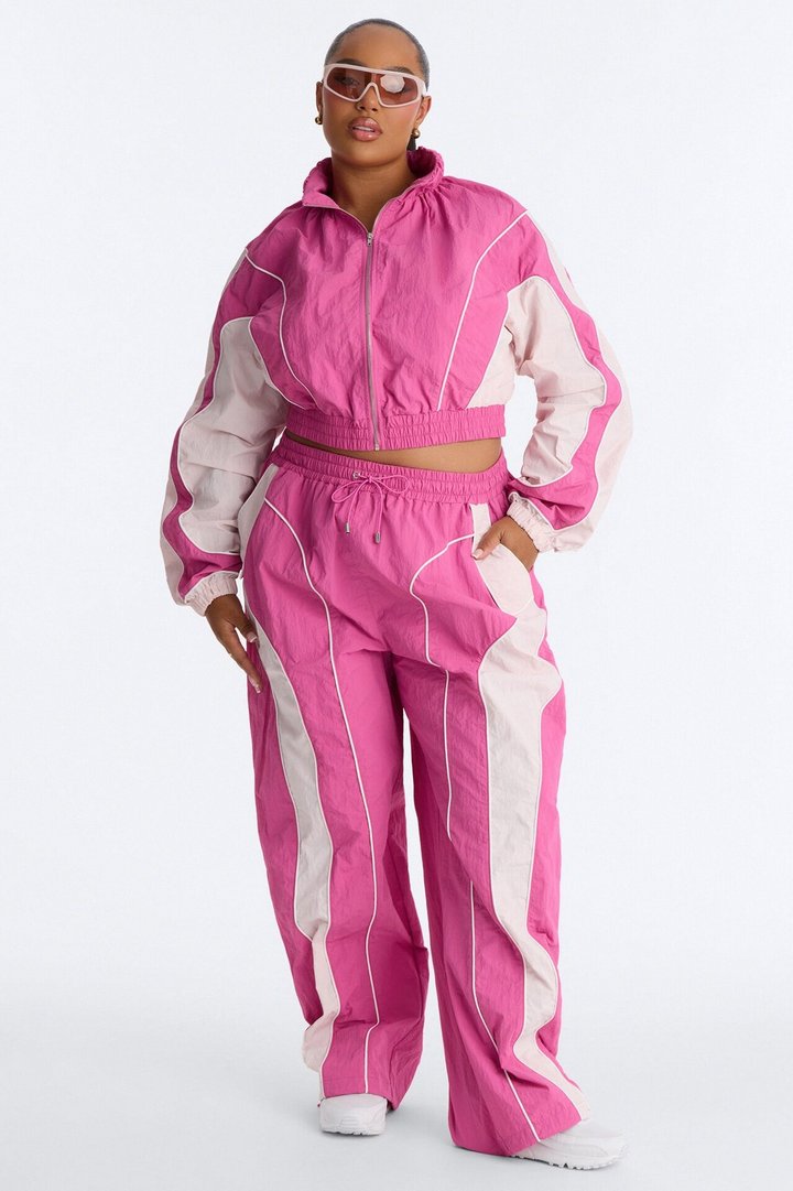 New Era Colorblock Track Pant - Pink/combo