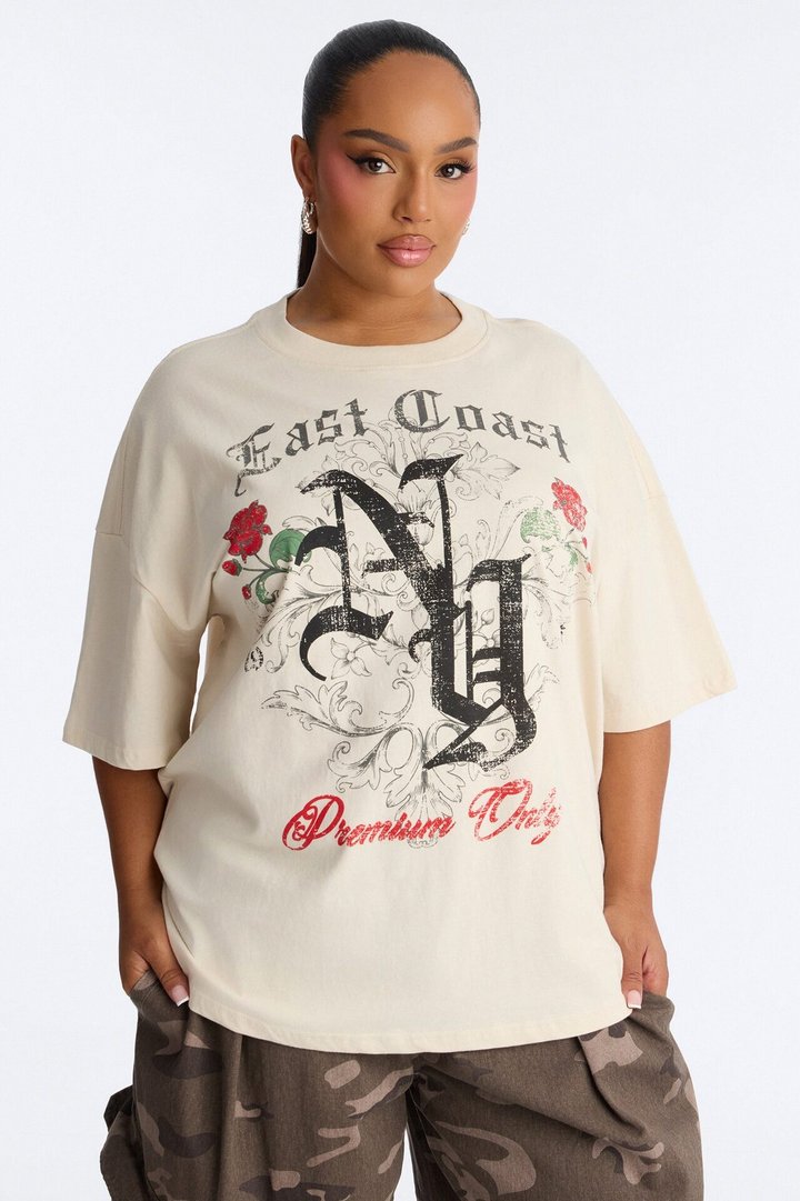 East Coast Roses Tee - Off White