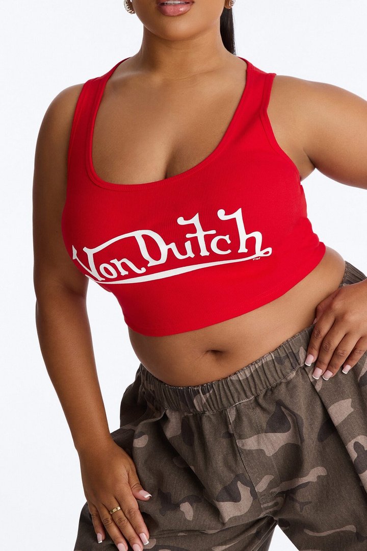 Von Dutch Logo Tank - Red
