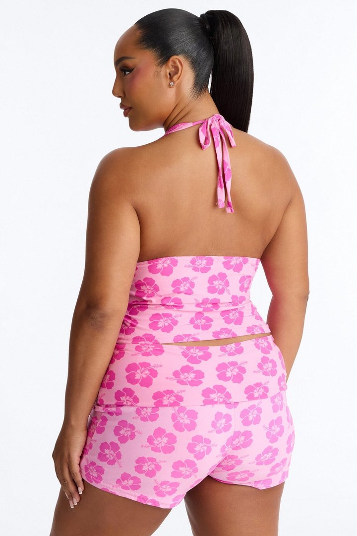 Tropical Beauty PJ Short Set - Pink/Pink