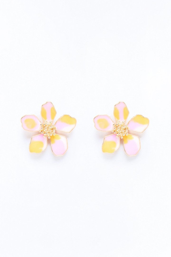 In My Element Floral Earrings - Yellow/combo