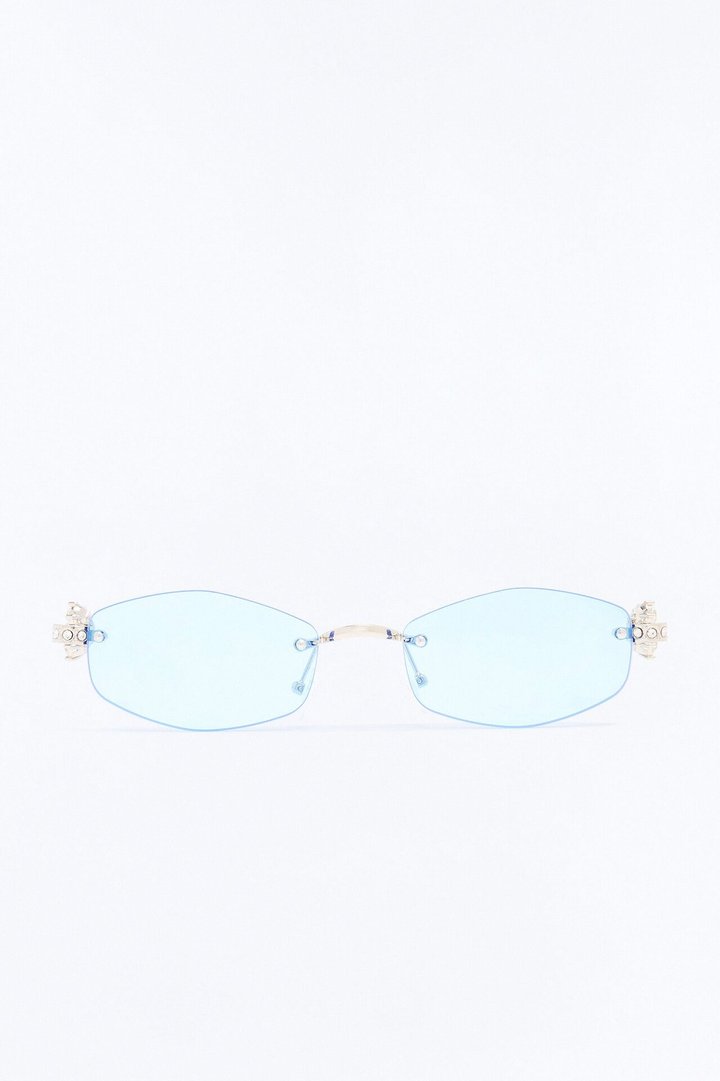 Faded Jeans Sunglasses - Silver/Blue
