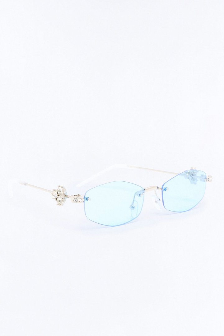 Faded Jeans Sunglasses - Silver/Blue