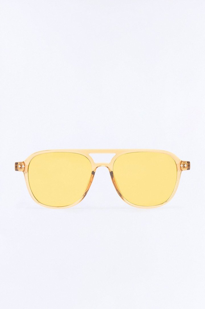 Own It Retro Aviator Sunglasses - Yellow