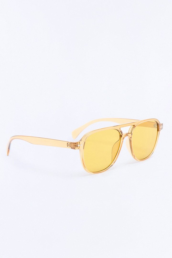Own It Retro Aviator Sunglasses - Yellow