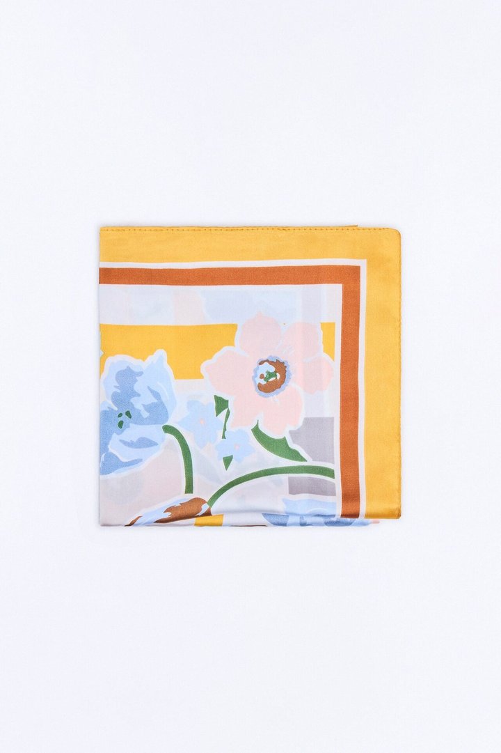 Flowers Of Sicily Head Scarf - Blue/combo
