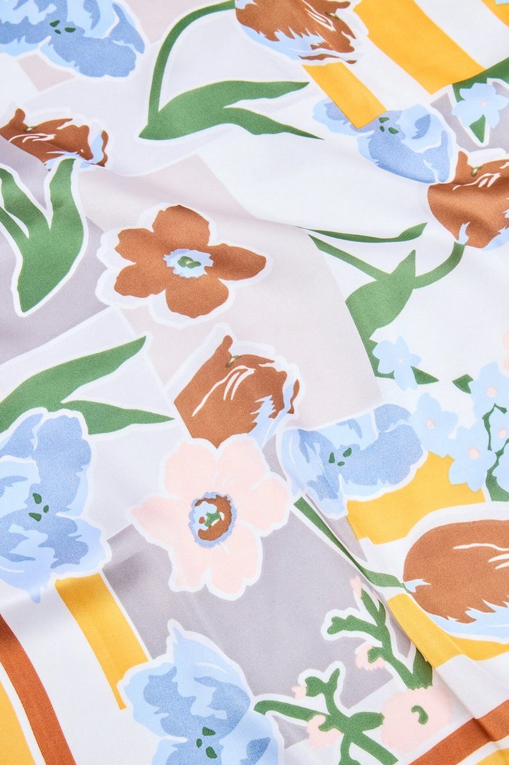Flowers Of Sicily Head Scarf - Blue/combo