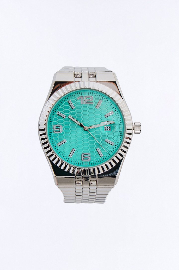Ocean Steel Turquoise Dial Watch - Silver/Blue