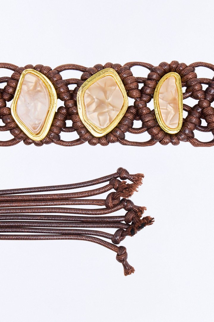 Tell Me My Future Crochet Belt - Brown