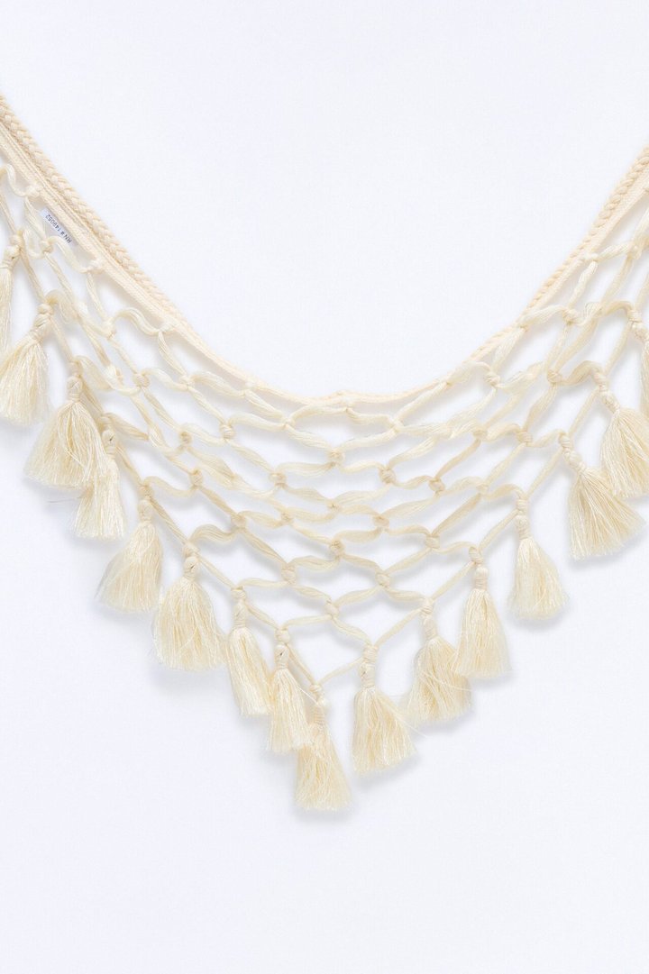 Dancing On Hot Sand Triangle Crochet Belt - Ivory