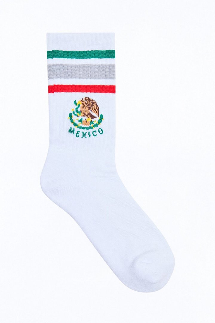 Love Mexico Crew Socks - White/combo