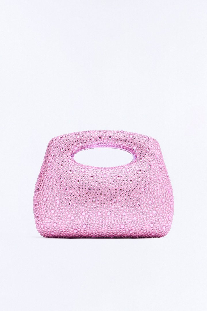 Fireworks Rhinestone Clutch - Pink