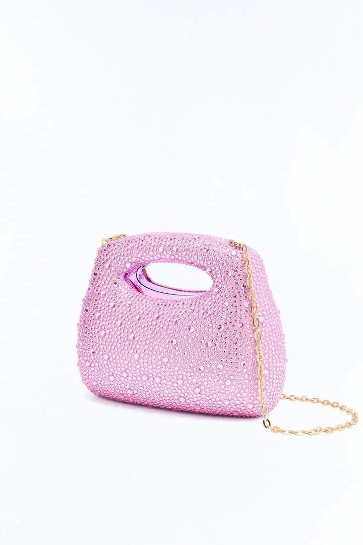 Fireworks Rhinestone Clutch - Pink