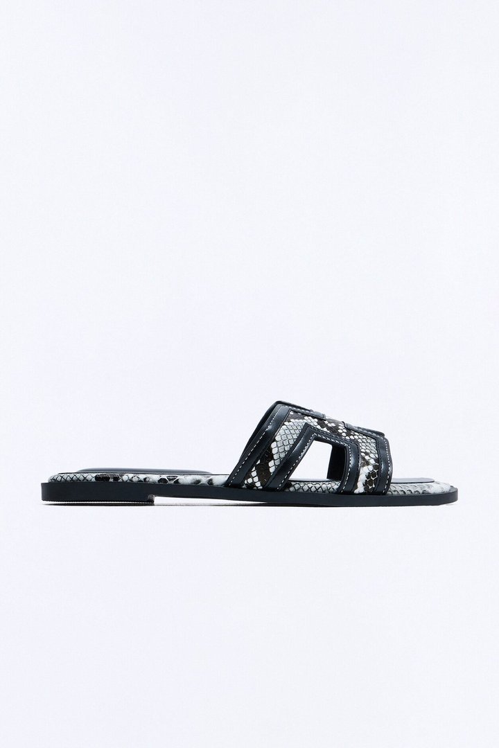 Lukey Slip On Flat Sandals - Black/combo