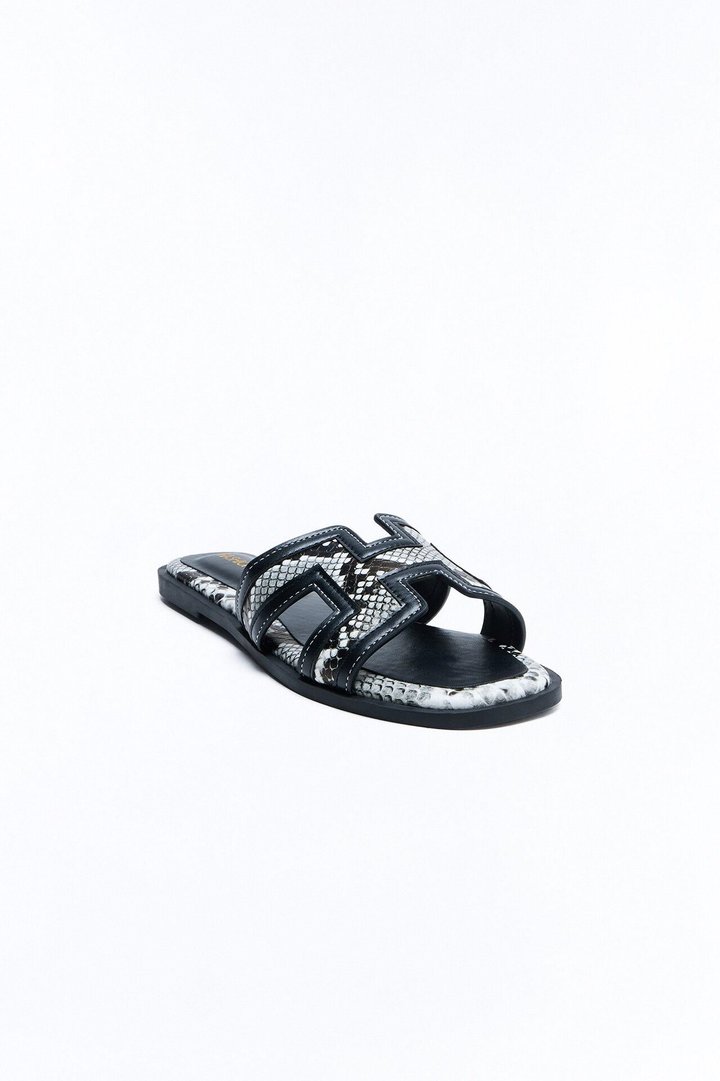 Lukey Slip On Flat Sandals - Black/combo