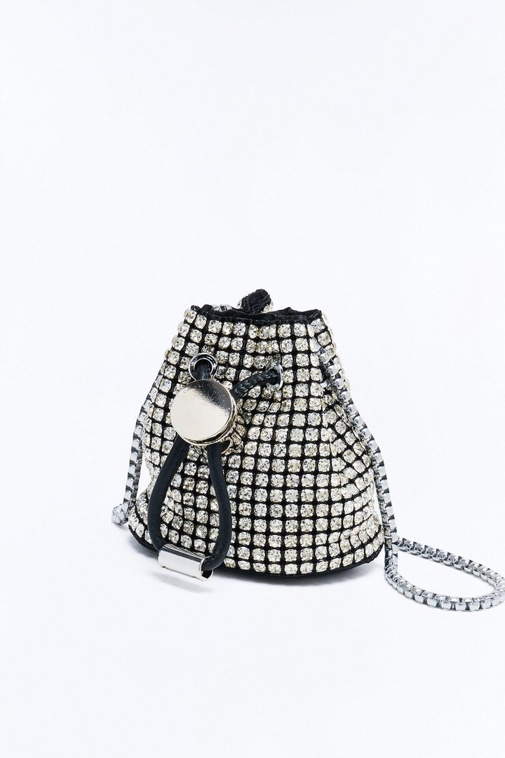 Little Treasure Mini Rhinestone Crossbody Bag - Black/combo
