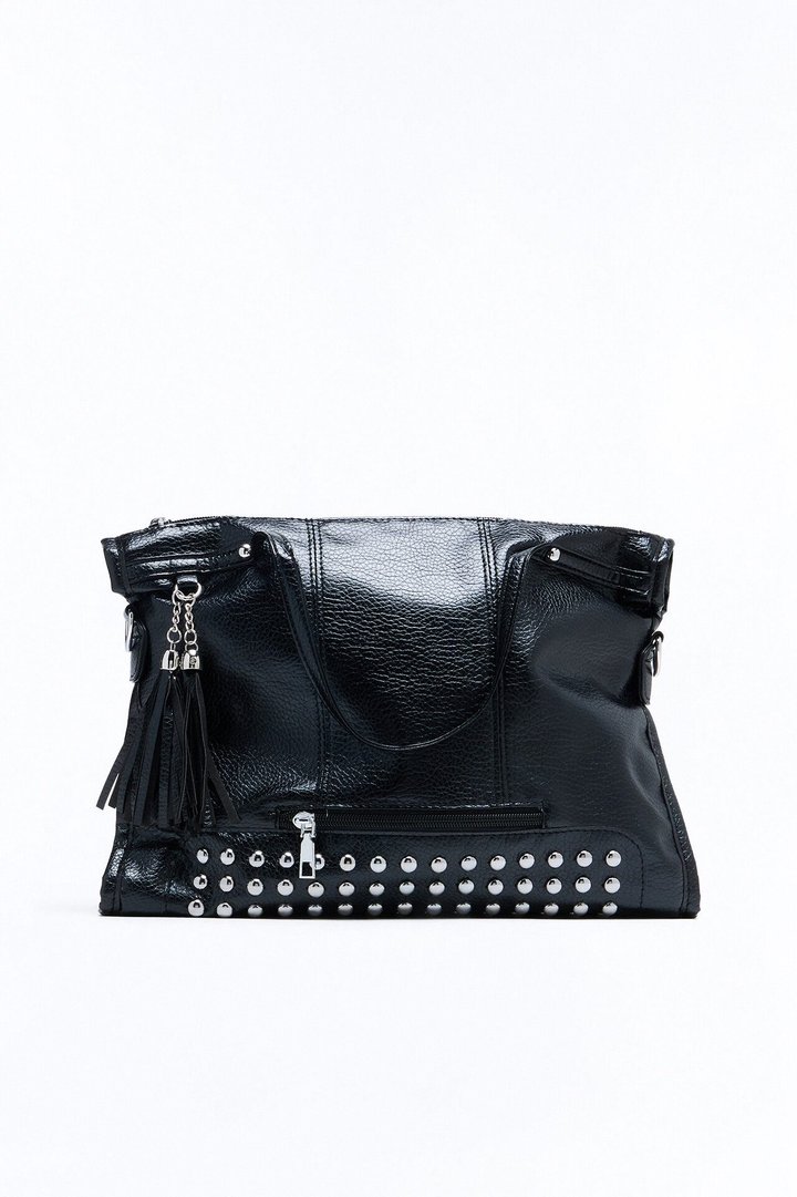 Leave Out All The Rest Faux Leather Tote Bag - Black